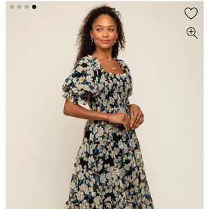 Pink blush Maternity Floral Puff Sleeve Dress